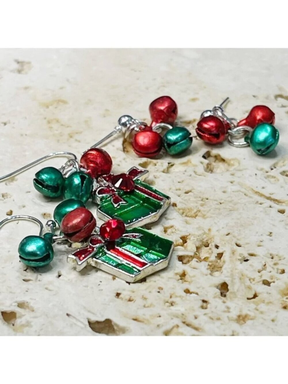 Mother & Daughter Christmas Dangling Earrings—Pierced & Clips—Stocking Stuffer